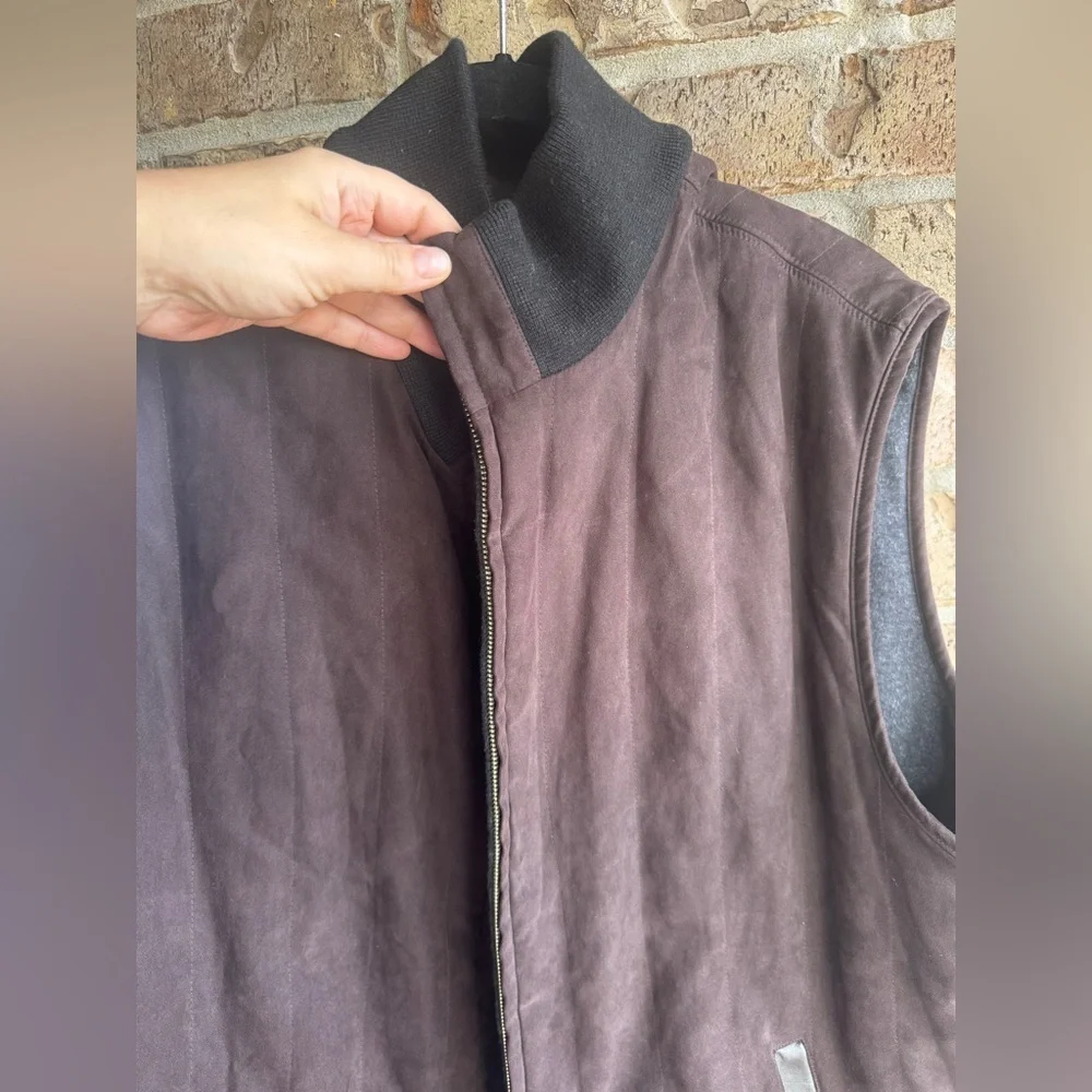 Daniel Cremieux Signature Collection Brown Wool Cashmere Reversible Vest Sz XXL
